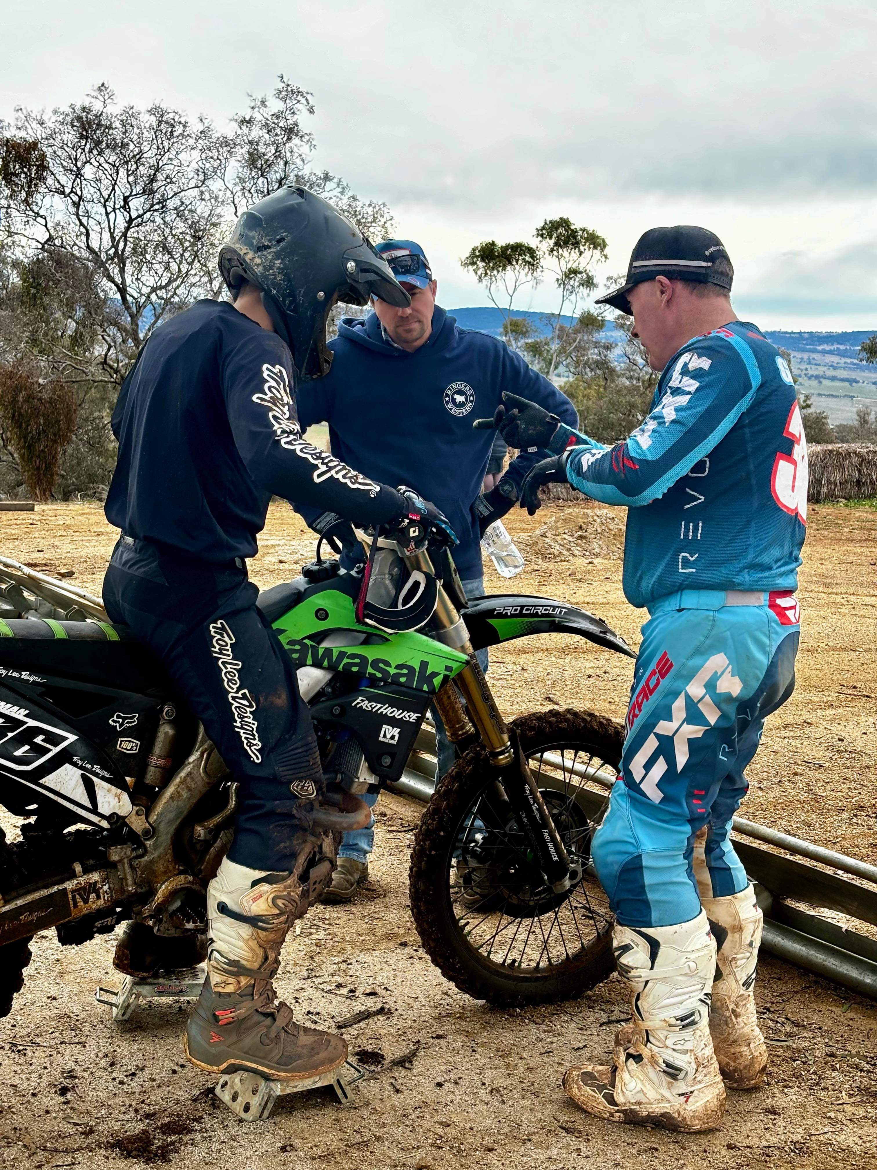 Moto Coach athlete working on body position during drills